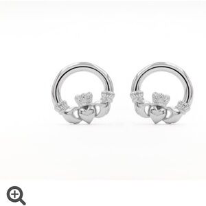 Sterling Silver Claddagh Stud Earring